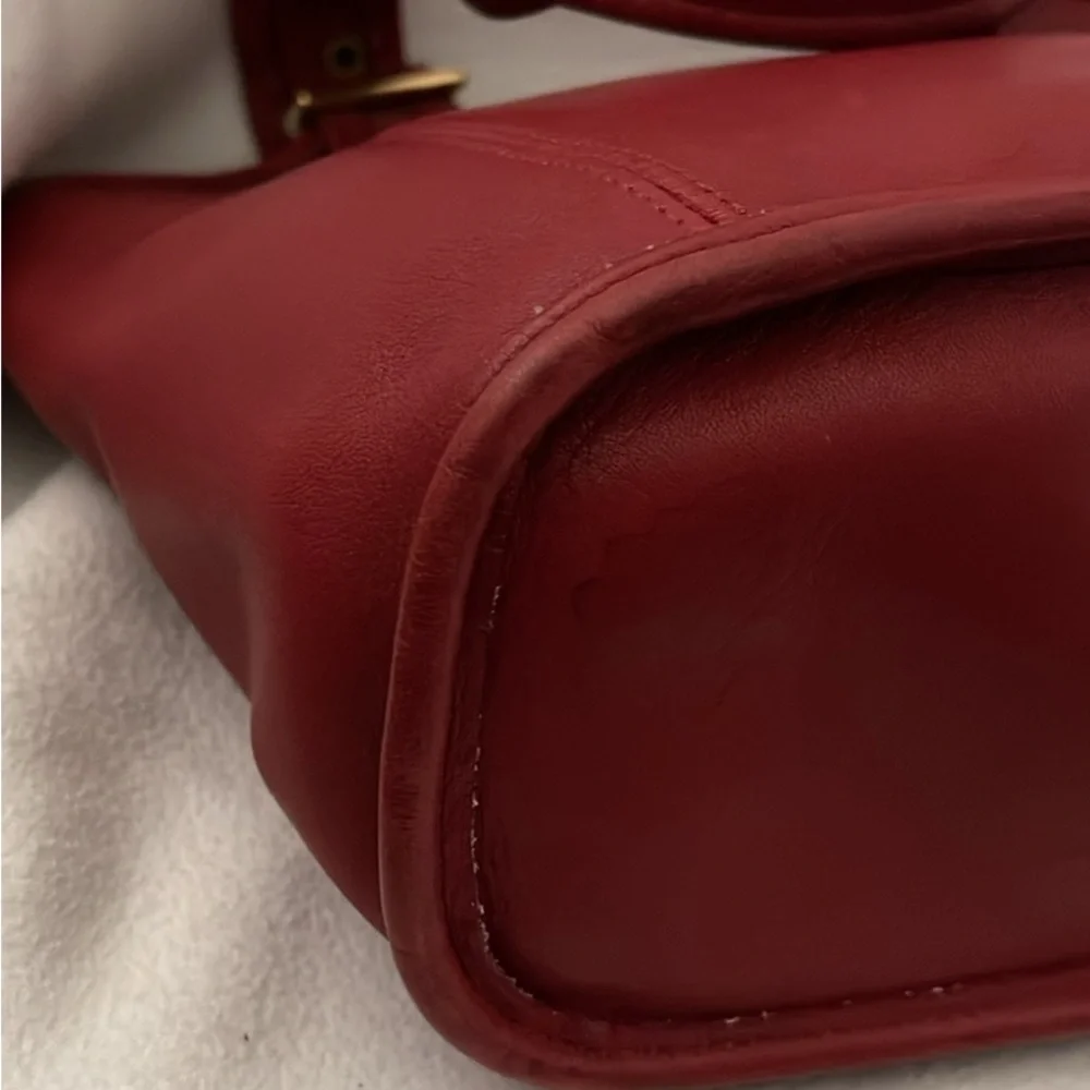 Vintage Coach Red Leather Tote #9086 - Picture 2 of 8